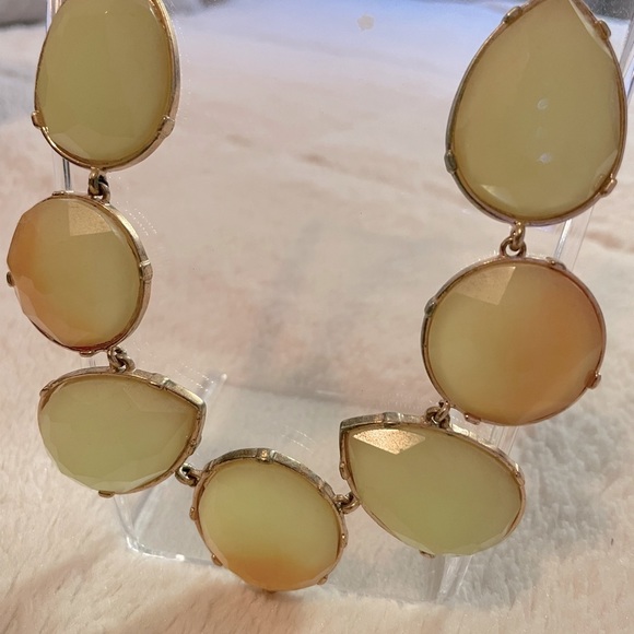 Gold Blue Light Blue Teardrop Statement Necklace - Picture 2 of 5